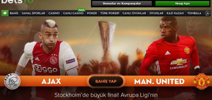 Ajax - Manchester Utd Bahisleri En iyi Oranlar ile Bets10 da