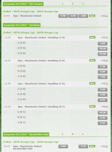 Ajax - Manchester Utd Bahisleri En iyi Oranlar ile Bets10 da