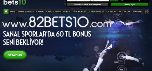 82Bets10.com Yeni Adres ve Sanal Sporlara 60 TL Bonus