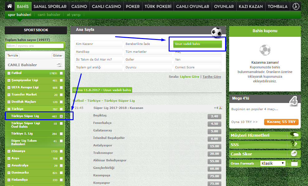 Bets10 Uzun Vadeli Bahisler